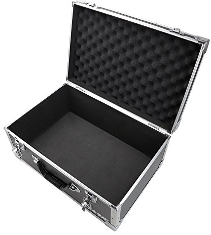 HMF 18441-02 Aufbewahrungskoffer, Transportkoffer Aluminiumrahmen, 48 x 32 x 22,5 cm, schwarz