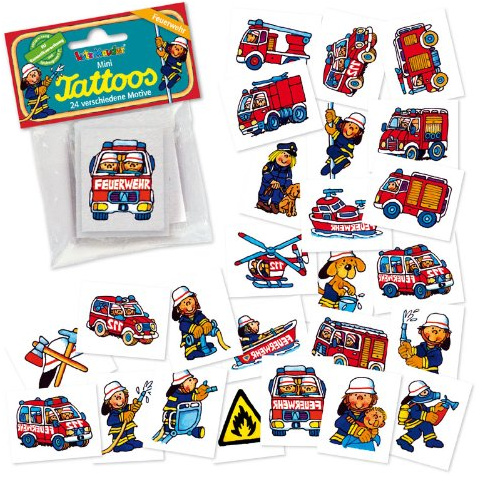 Feuerwehr Meister Benny Mini Tattoo Set (Einheitsgröße, 24tlg), Lutz Mauder 47301