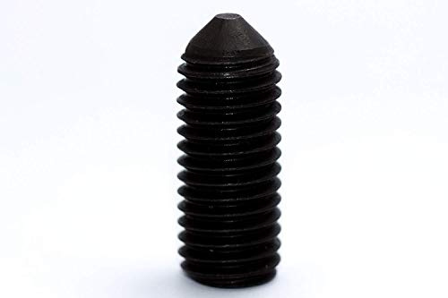 10 Stück Gewindestifte mit Spitze in Stahl Schwarz Madenschrauben DIN 914 M10x16