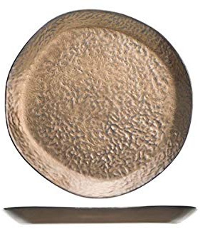 Cosy & Trendy Copernico Flacher Teller, Durchmesser 26 cm, Bronze/Gold, 4 Stück