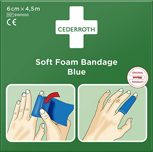 CEDERROTH Soft Foam bandage rulle färg blå längd 450 cm bredd 6 cm