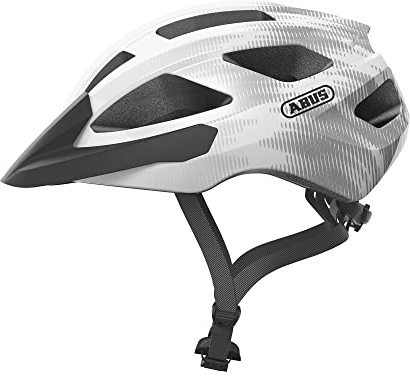 ABUS 87233 Fahrradhelm, Weiß (White Silver), M (52-58 cm)