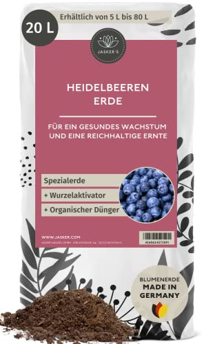 Bio Saure Erde für Heidelbeeren & Blaubeeren 20 L - Mit 100 Tage NPK Dünger für kräftige Pflanzen - Luftig Lockere Obst- und Rhododendron-Erde
