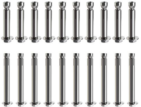 Be In Your Mind 20 tornillos de expansión de acero inoxidable 304 con tuerca hexagonal externa, tornillos de expansión, anclajes de manguera, resistentes, M6 x 80 mm, M8 x 60 mm