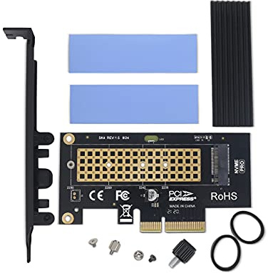 YIOVVOM M.2 NVME SSD to PCIe 3.0/4.0 x4 Adapter with Aluminum Heatsink Solution Supports 2280, 2260, 2242, 2230 Solid State Drives