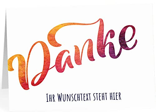 XXL Abschiedskarte PERSONALISIERT (A4) - Danke typografisch 2 - große Klappkarte für Kollegen mit Umschlag zur Rente Ruhestand Pension Kündigung -