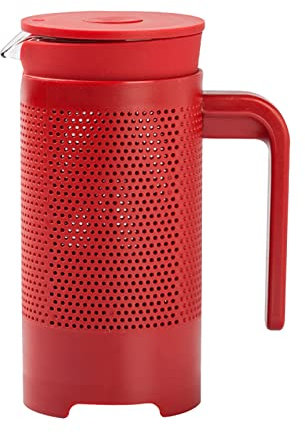 FAMYNGL Cafetera Cafetera Espresso Mocha Máquina 350ml Prensa Francesa Gran Capacidad Prensa de café con Aislamiento de Vidrio Herramienta de Bebida Central para Barista,Rojo