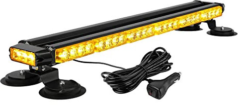 Luce Strobo 54 LED 12/24V 75cm Magnetica Luce Emergneza Avvertenza per Auto Luce Stroboscopica di Emergenza Veicoli di Soccorso