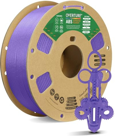 OVERTURE ABS Filament 1.75mm Diamond Violett 1kg Spule, Stabile | Hohe Festigkeit & Zähigkeit • Hervorragende Schlagfestigkeit und Hitzebeständigkeit • ±0,02 m • Für FDM-3D-Drucker