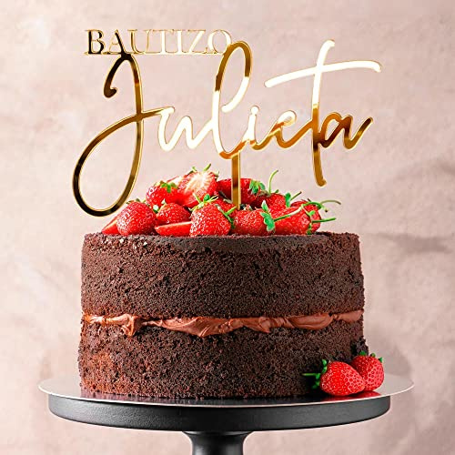 KUKO - Cake Topper Personalizable | en Acrílico o Madera | para Cumples, Bautizos, Despedidas, Comuniones o Aniversarios | en Distintos Diseños para Adultos o Niños | Decoración para Cumpleaños