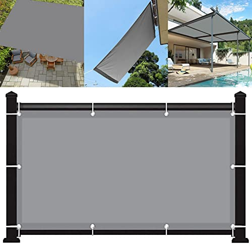 SunSail Wasserdicht Rechteckig 1.5 x 1.5 m Sonnenschutz Windschutz Terrassendach Sichtschutz Reißfest Wetterfest für Balkon Terrasse Garten Outdoor, Hellgrau