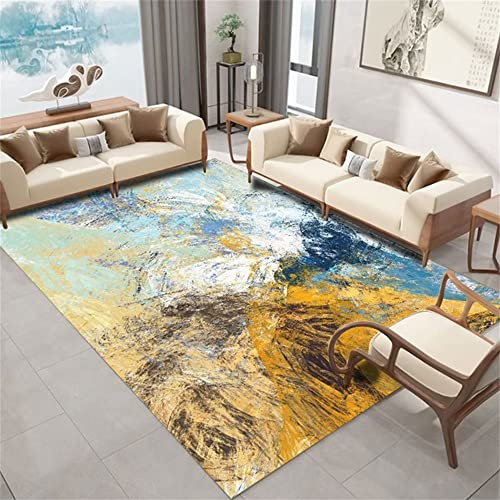 RUGMRZ Kinderzimmer Teppiche Mädchen Abstrakt, einfach und schmutzabweisend Teppich rutschstopp gelb Teppich Terrasse fleckerlteppich kinderzimmer teppiche mädchen Kleiner Teppich180x270CM