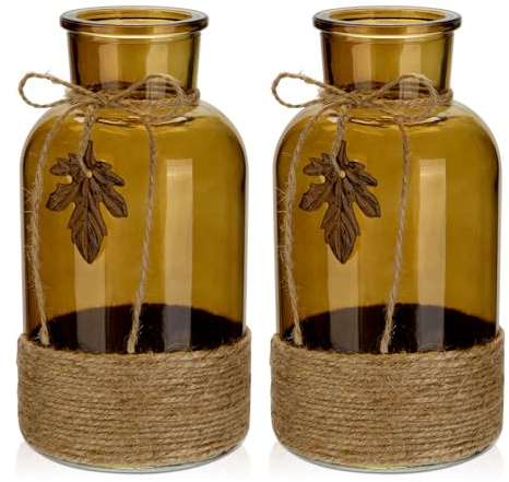 Glasvase Zylindrisch Vasen Glasfläschchen Boho Dekovase Blumenvasen Tischvasen,H 20CM (2 St), Väschen für Tisch Hochzeit Fensterbank Dekoration
