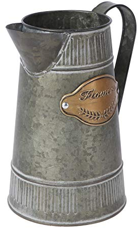 ZAANU Metallo brocca Vaso Rustico annaffiatoio brocca di Latte può Vintage Francese brocca Vaso galvanizzato Latta Fiori Titolare Decoro per Artificiale Vaso di Fiori secchi Vaso