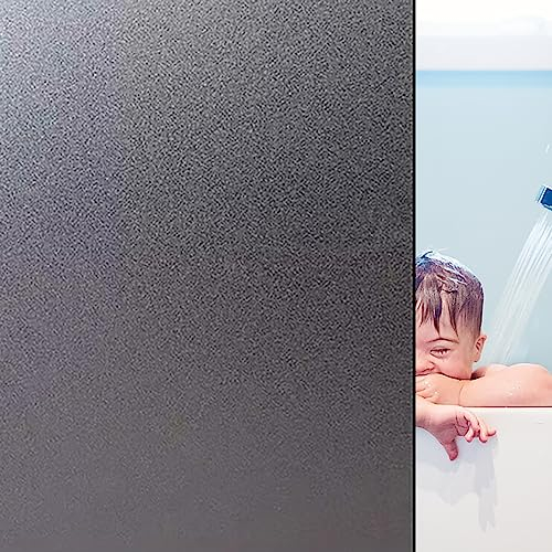 HOMTOL Sichtschutzfolie Fensterfolie Statische Milchglasfolie 30x200cm Grau selbsthaftend Blickdicht Sonnenschutzfolie Schutz der Privatsphäre Anti-Peep-Folie für Badezimmer Wohnzimmer Konferenzraum