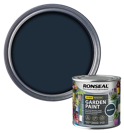 SAVING HUB Garden Paint 250ml - For Outdoor Furniture Wood, Benches, Metal, Brickwork, Terracotta - Exterior Wood Paint Waterproof & Weatherproof Touch Dry In 1 Hour (Black Bird)