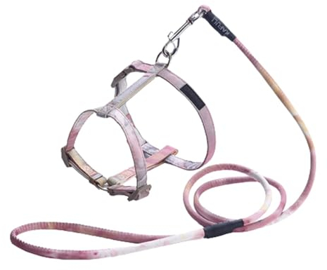 JUSHZ Hundeleine Brustgeschirre Kleine Hunde Leicht Leine Hund Verstellbar Hundegeschirr Kordelzug Verstellbare Geflochtene Katzenleine Um 360 Grad Drehbarer Haken (pink,S)