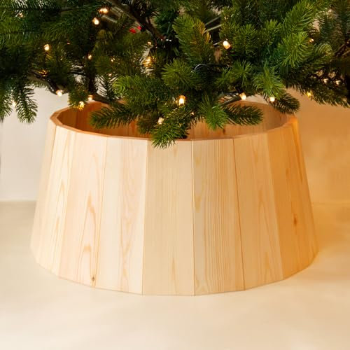 WOLA Holz Weihnachtsbaum Kragen Baumständer Abdeckung Baumrock (Natur, Basic20)