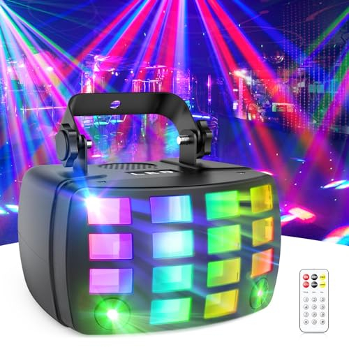 Luce da Discoteca RGBW per Feste e DJ - Attivata dal Suono D-MX512 Con Derby Beam, Strobo e Dinamico di Tendone - Palco Con Remoto Controllo per Club, Bar, Home Party