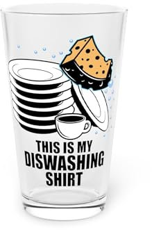 Teegarb Letter Blanket Novelty This Is My Dishwashing Shirt Cleaner Helper Staff Hilarious Cleaning Janitor Maintenance Enthusiast Pint Glass, 16oz 16oz