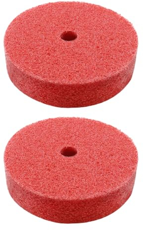 YINETTECH 2 Stück Faser Nylon Polierscheibe 7,6cm Polierscheibe Scheuerschwamm für Winkelschleifer Metall Holz Kunststoff Polierer 75 X 20 X 10mm K240 Rot