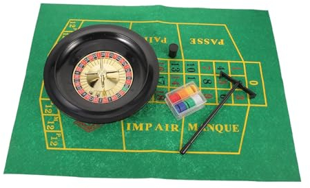 NSSXSN 1 Set Russisches Roulette mit Zähltuch, Stahlkugeln, Rechen, 100 Chips, Zwei Spielkartendecks für den Heimgebrauch