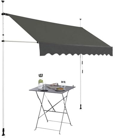 Auvent de terrasse,Store banne manuel,Store balcon sans percage,Pergola jardin exterieur,Réglable en Hauteur et en Inclinaison,Auvent de Terrasse en Aluminium pour Balcon,Terrasse, Jardin ( Color : Da