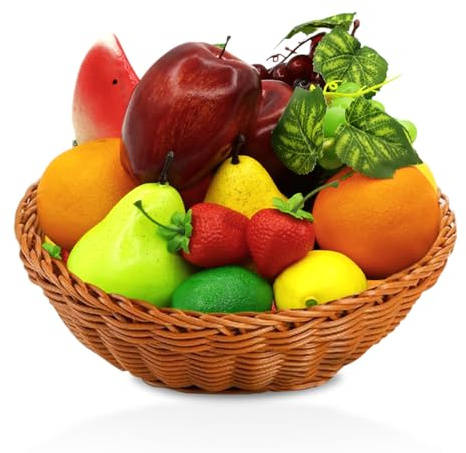 13 piezas de frutas artificiales de espuma de plástico, manzanas falsas, limones, naranjas, fresas, uvas, para el hogar, cocina, vacaciones, fiestas, fotografía, decoración realista