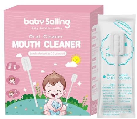 Baby Oral Cleaner | 30 garze per la lingua | Pulitore orale portatile per gengive e lingua, flessibile per la pulizia della bocca e dei denti