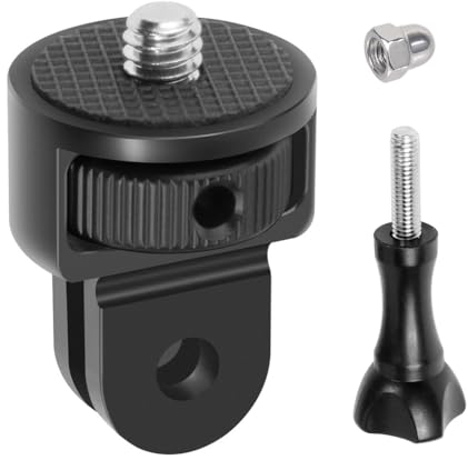 NovelGoal Universal-Stativ-Adapter, 360° drehbar, 1/4-Zoll-Schraubenkonverter, M5, Rändelschraube, Konverter-Set, universell für Action-Kamera (schwarz)
