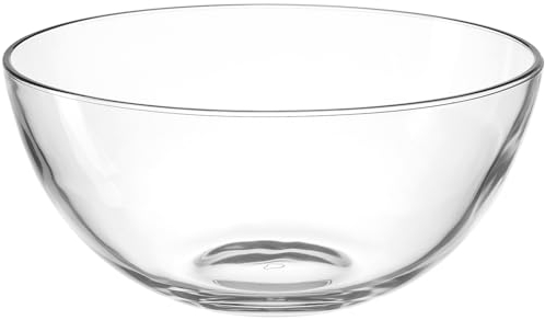 LEONARDO HOME Cucina 066344 Saladier moderne, passe au lave-vaisselle, bol de qualité alimentaire, hauteur 13,6 cm, transparent, 1 pièce