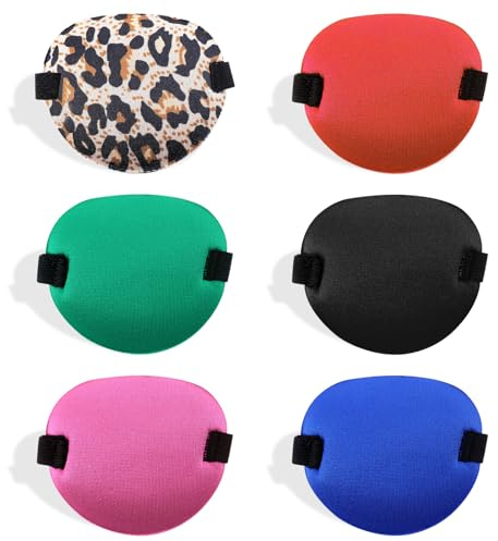 6 Stück Augenklappen, 3D-Verstellbare Eye Patches für das Rechte oder Linke Auge Piraten Augenmaske Medizinische Amblyopie-Augenklappe Weiche Wiederverwendbare Augenabdeckung Piratenkostüm Cosplay