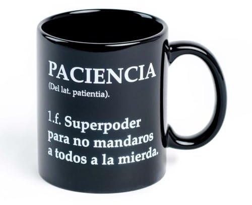Taza con mensaje Definición de paciencia