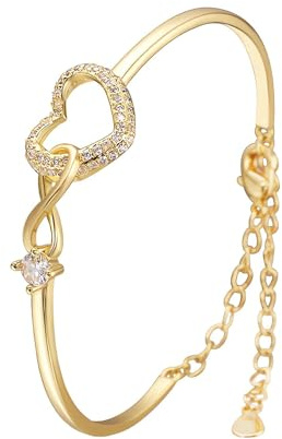 LAKEMON Mutter-Tochter-Armbänder Unendlichkeits-Herzarmbänder für Mama, Muttertag, Geburtstag für Mama-Tochter (Gold)