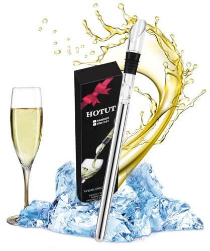 HOTUT Refrigeratore per Bottiglie Vino, Decanter per Vino, con Asta di Raffreddamento, Aeratore e Versatore in Acciaio Inossidabile, Accessori Vino Regalo per Amanti del Vino