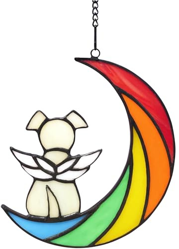 Acrylic Rainbow Dog Memorial Gifts for Dog Lovers, Pet Bereavement Gifts | Window Decor – Loss of a Dog Gift – Suncatcher Window Hangings – Dog Ornaments Pet Memorial Plaques – Not Glass