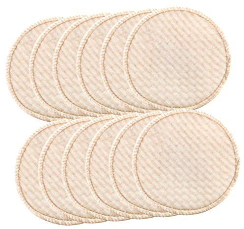 Mikikit 12pièces Lot de Coussinets Allaitement Lavables Coton Souple pour Prévenir Fuites et Taches Pendant Allaitement