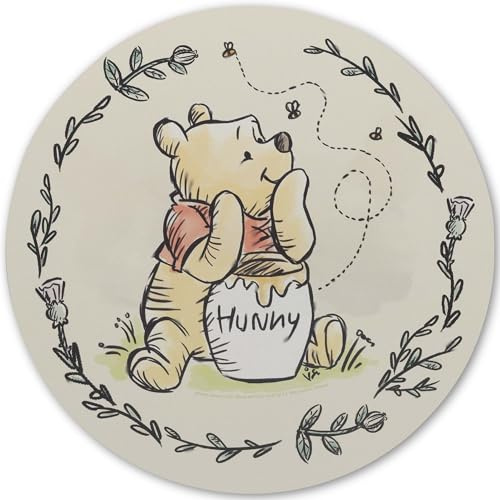 Disney Winnie l'ourson Hunny Pot Floral Décoration murale en bois – Décoration murale classique Winnie l'ourson pour la maison