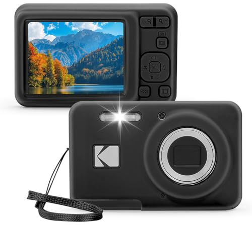 Fiorky per Kodak PIXPRO FZ55 Copertura Della Fotocamera Digitale Custodia Protettiva In Silicone Morbido Leggero Manicotto Della Macchina Fotografica Accessori, Nero , 94.00x60.00x25.40mm