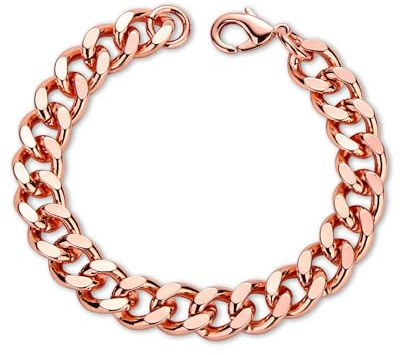 MagEnergy Pulsera de eslabones cubanos para hombres, 19/21 cm de longitud, pulseras de cadena de tobillo de cobre estilo Miami, joyería hip hop para hombres y mujeres, 7.5Inch, Cobre, Sin piedra