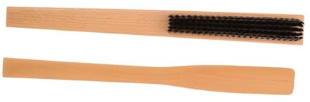 SEWOART Wooden Clothes Brush and Shoe Lifter Set with Long Handle for Suit Care and Baseball Cap Cleaning, Lint and Pet Hair Remover Brush for Hotels and Guest Rooms