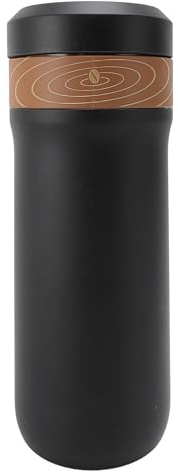 WIHFHGZ Mug Isotherme 320ml Tasse à Café avec Presse Française, Isolation Double Paroi Acier Inoxydable, Filtre 4 Couches - Transportable, Étanche, Pour Voyage et Voiture