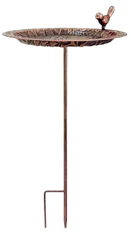 Robuste Vogeltränke aus Metall, Wasserschale für den Außenbereich, Bewässerungsstation, rostfreie Oberfläche, Vintage-Gartendekoration, leicht zu reinigen, für den Außenbereich, antikes Eisen