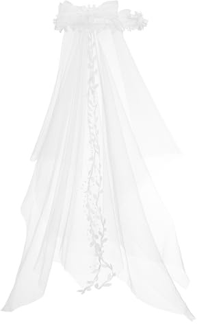 VALICLUD Braut Haarreif mit Schleier Weißer Blumenkranz Kopfband Leichtes Romantisches Brautschleier Krone für Hochzeit Gartenparty Festival Zeitlos Elegantes Brautaccessoire