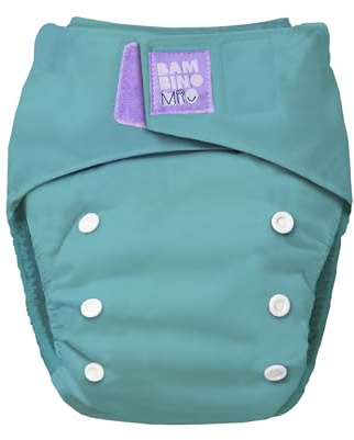 Bambino Mio, pañales reutilizable revolucionario (VERDE AZULADO) - pañal ecológico, sostenible, lavable y sin productos químicos, desde recién nacidos hasta niños pequeños, bebé