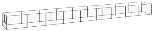 Owoxanthellate Hundezwinger Schwarz 900x100x70 cm XXL Stahl Laufstall für große Hunde Outdoor Garten Camping mit abschließbarer Tür Robustes Material für Garten Balkon und Wohnmobil