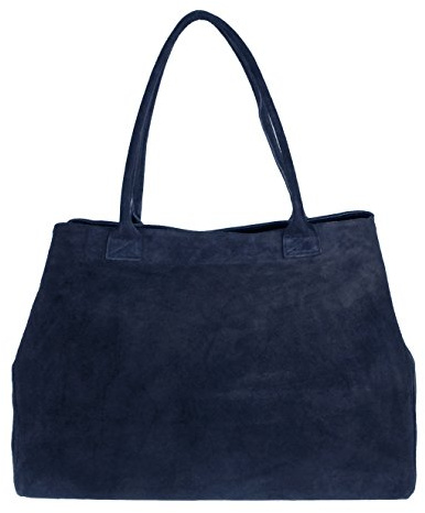 Girly Handbags Femme Sac extensible bandoulière en cuir suédé italienne Marine