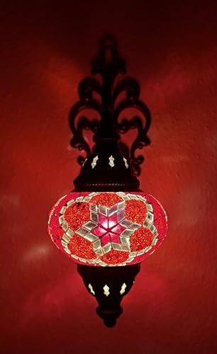 Samarkand - Lights Mosaik Wandleuchte Mosaiklampe Orientalische Lampe Wandlampe M/Rot-Stern
