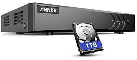 ANNKE DVR 4CH 3K Lite pour CVI/CVBS/AHD/TVI, H.265+ DVR Vidéo Surveillance Enregistreur Vidéo Numérique avec Disque Dur 1TO H.265+ avec Détection de Personne/Véhicule et Accès à Distance