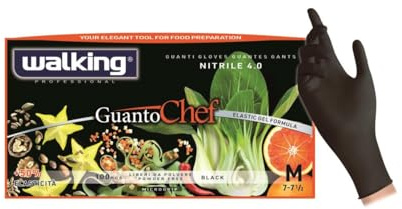 GUANTO CHEF NITRILE NERO PZ.100 MIS.S